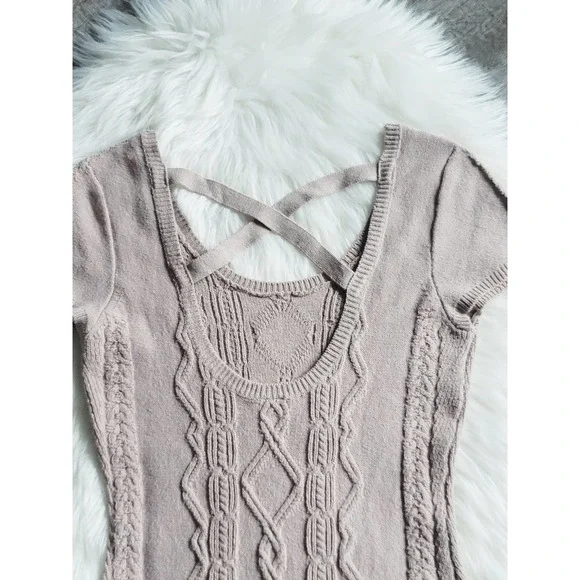 NEW Anthropologie Cable-Knit Tan Romper - Size Small - Picture 9 of 9